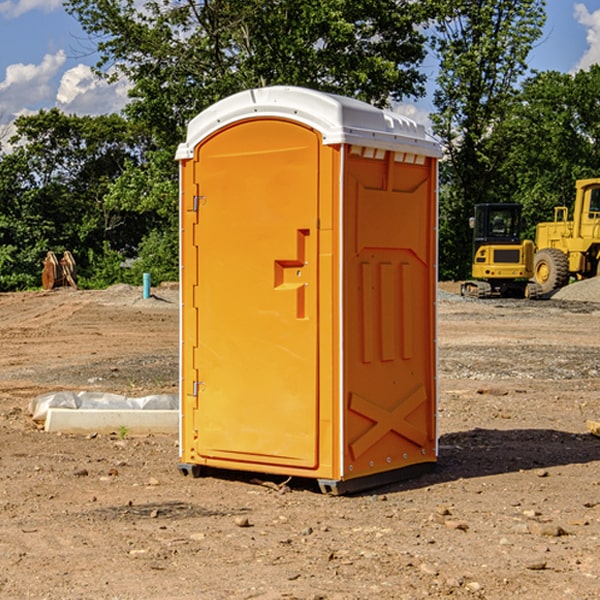 how often are the portable restrooms cleaned and serviced during a rental period in Harrogate